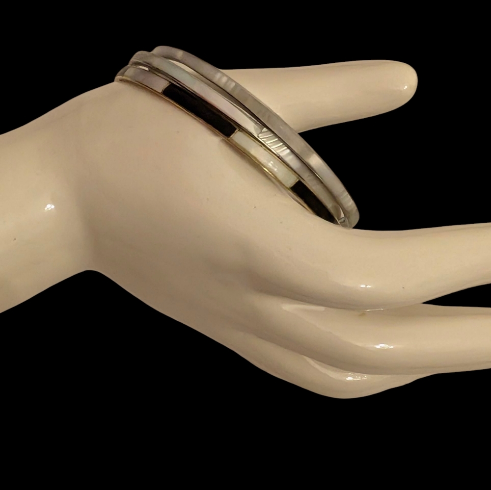 Mother Of Pearl Bangles, Boho Multi Band Bangles, MOP Bangles